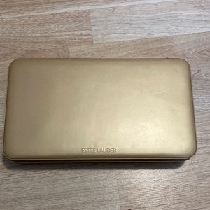 Vintage Estee Lauder Cosmetic Zippered Box with Mirror 2 Compartments Tan 16 x 9